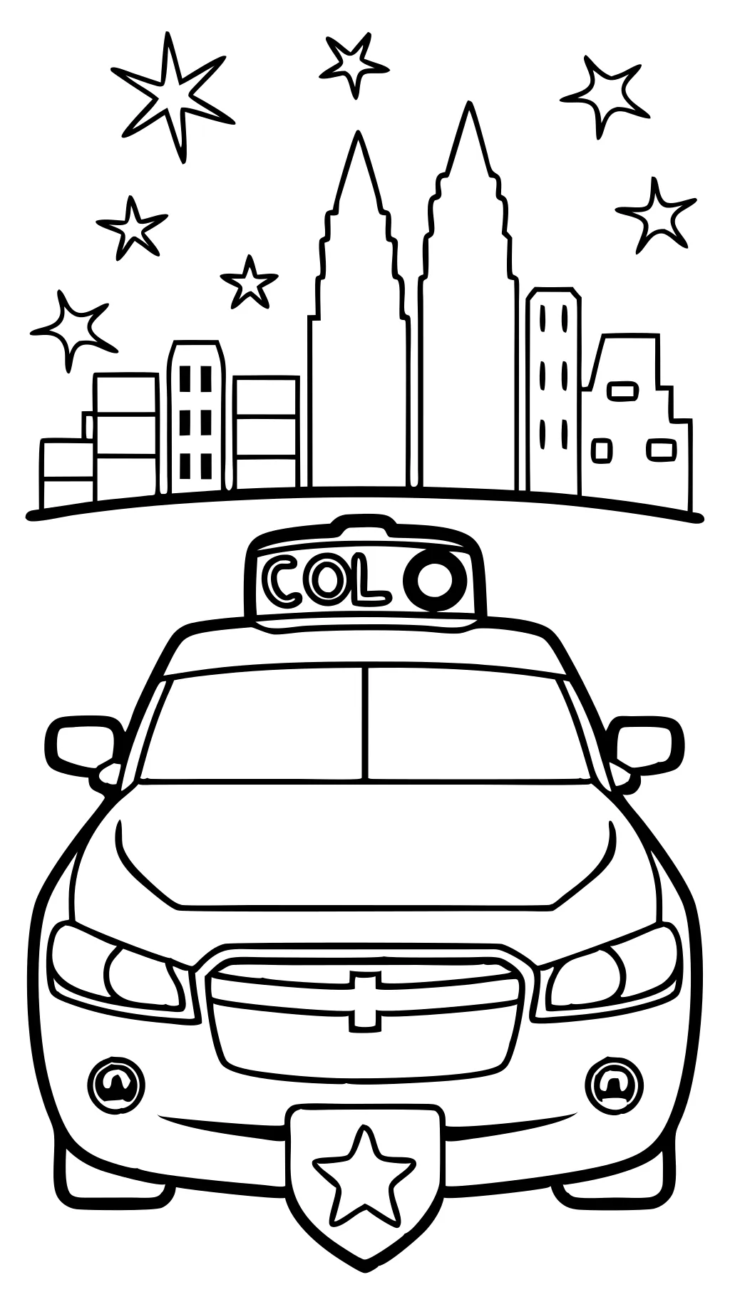 police lights coloring page